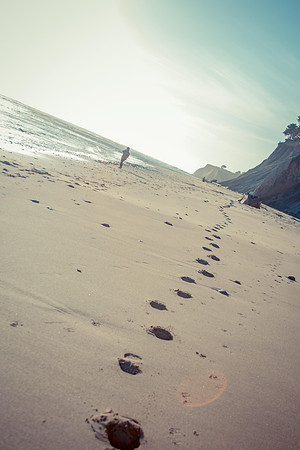 Steps on the sand