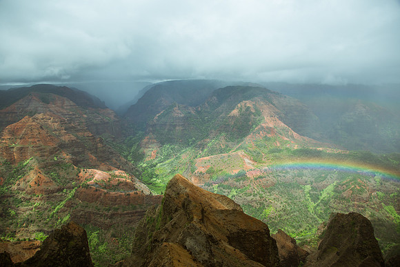 Rainbow in canyon